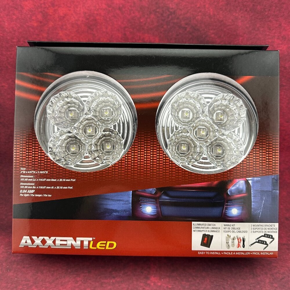 AXXENT LED BLAZER INTERNATIONAL AX4050K 4" ROUND AUXILIARY LIGHT KIT, 12 V NEW - Picture 1 of 10